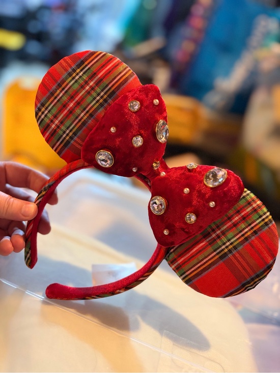Disney Parks / Loungefly Red Plaid Holiday Mickey Mouse Backpack and Ears Set main image 5